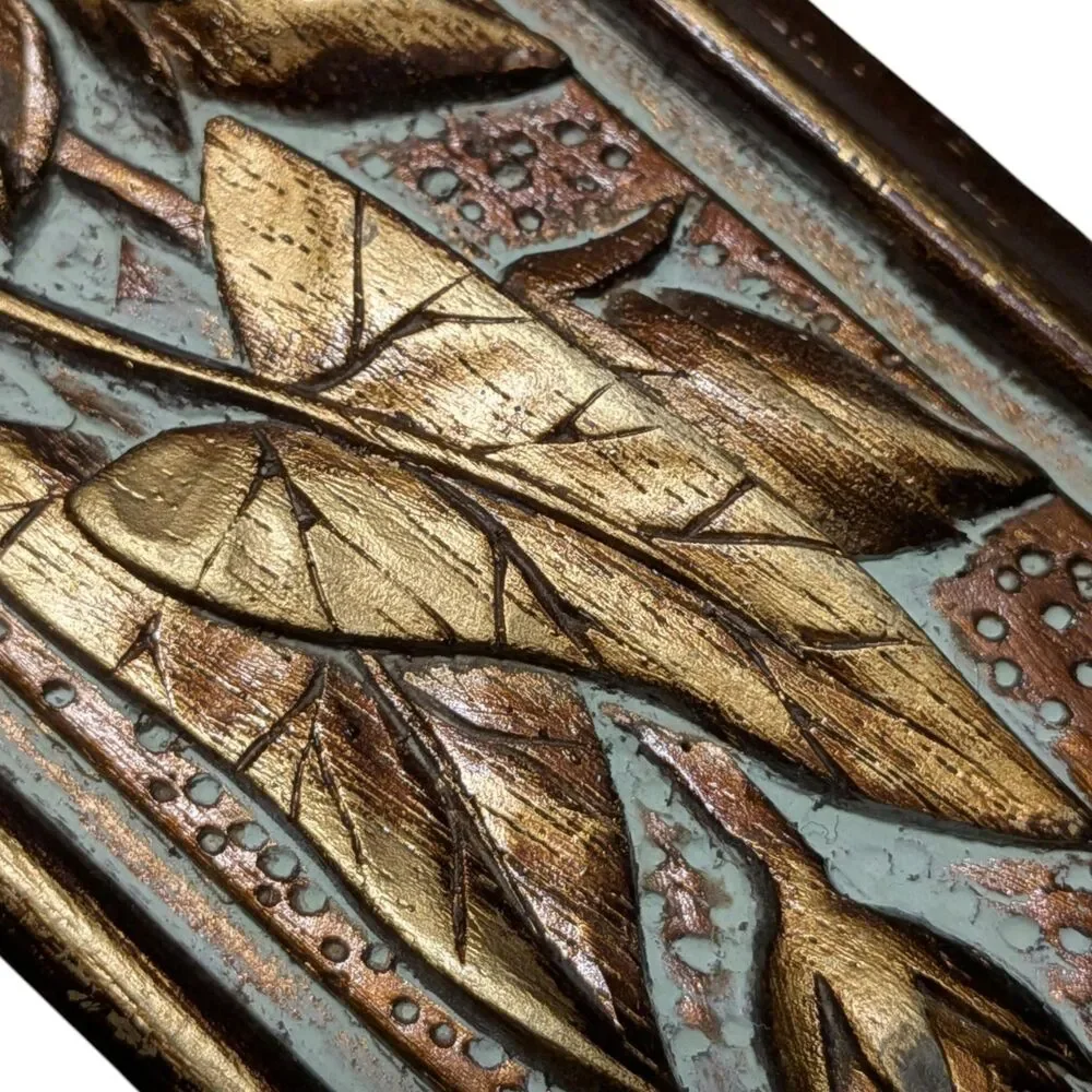 Vintage Ornate Floral Carved Gilt Picture Frame Gold Baroque 5x7 Wall Decor